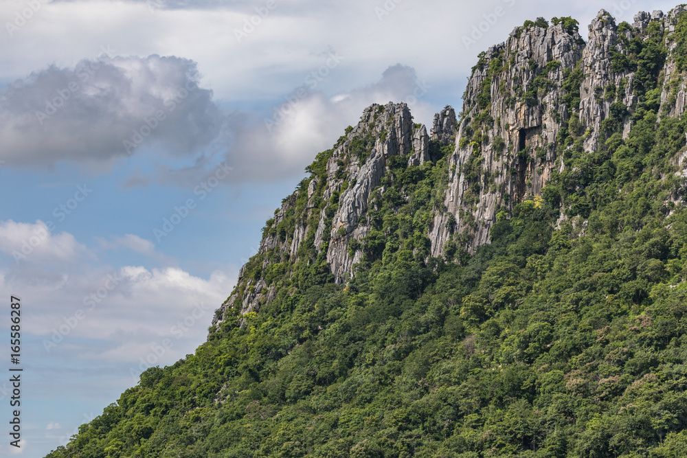 Beautiful Mountain, Khao Nor In NakhonSawan Province Of Thailand.