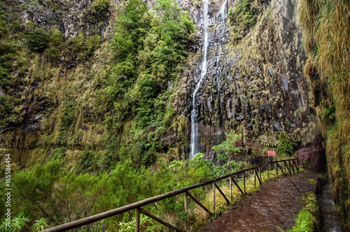 Rabacal valley with waterfall in Madeira, Portugal