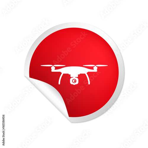 runder Sticker rot Drohne Vorderansicht © Daniel Berkmann