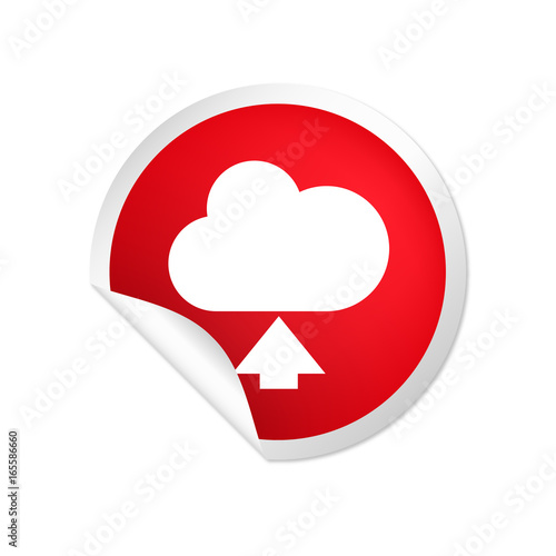 runder Sticker rot Wolke hochladen