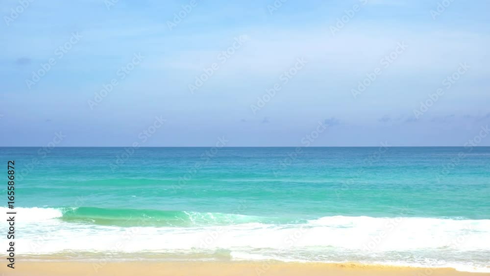 tropical andaman seascape scenic off kata beach phuket thailand with wave crashing on sandy shore tropical andaman seascape scenic off kata beach phuket thailand with wave crashing on sandy shore