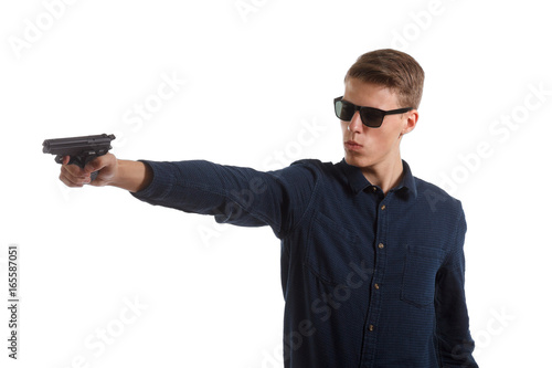 Man with a handgun