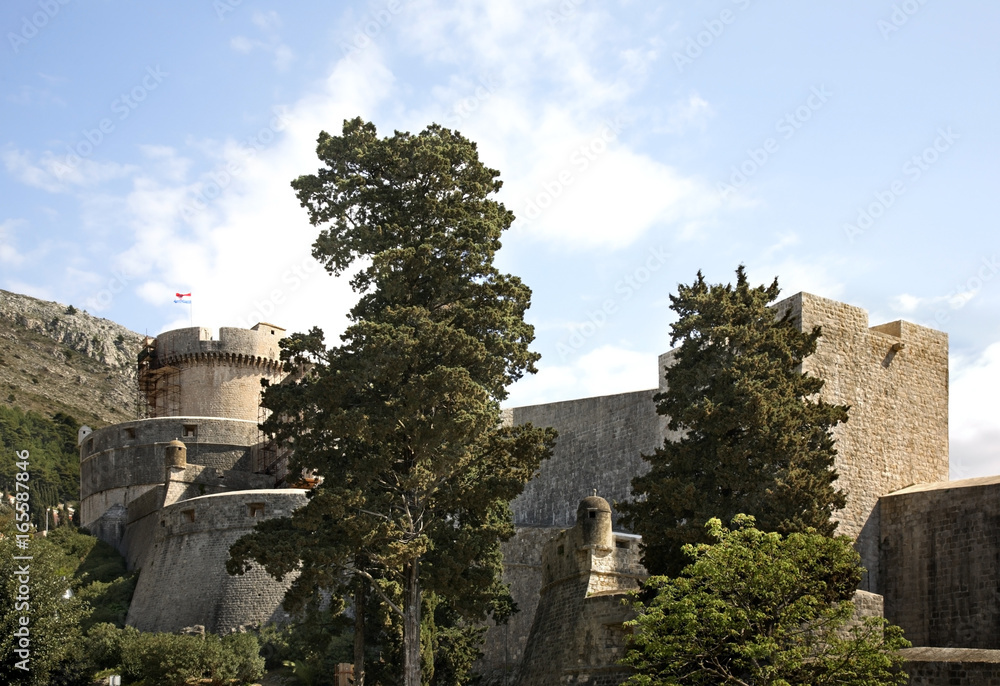 City walls in Dubrovnik. Croatia