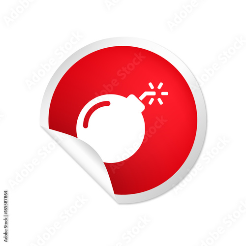 runder Sticker rot Bombe