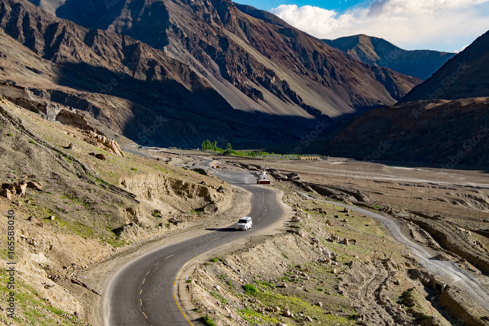 Landscape around Leh district in India	