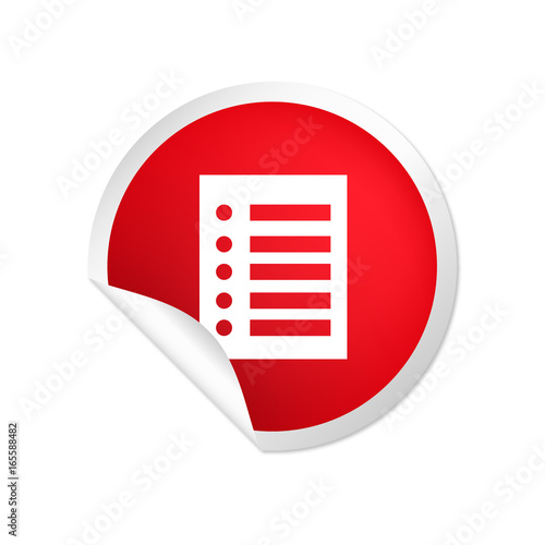 runder Sticker rot Liste