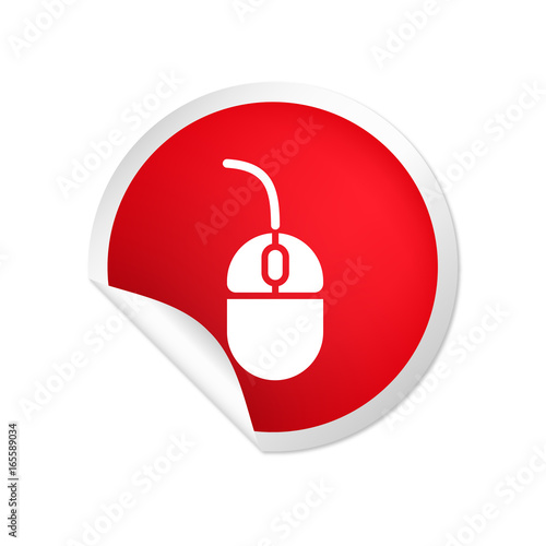 runder Sticker rot Computermaus