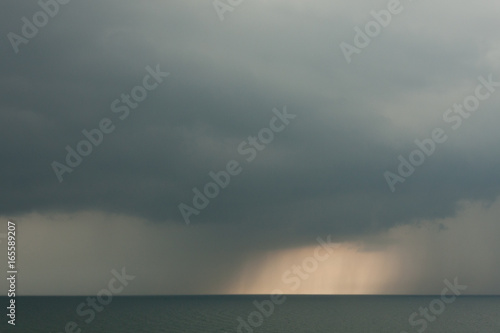 Rainstorm coming in over Lake Michigan