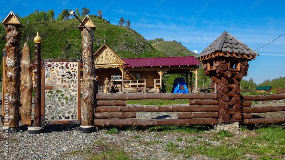 Modern Settlement in the Altai Mountains, Siberia Modern Settlement in the Altai Mountains, Siberia