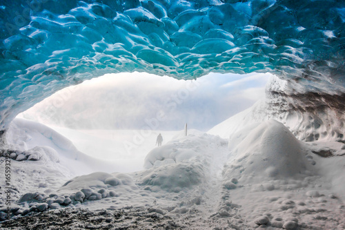 Inside ice cave in Vatnajokull, Iceland . © jannoon028