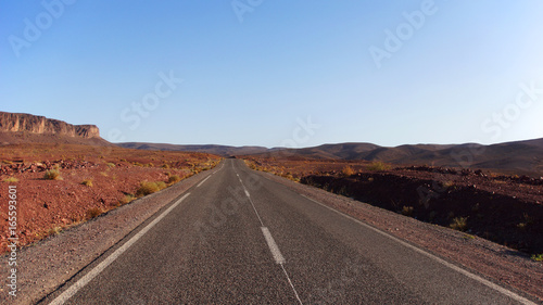 An empty road in the desert