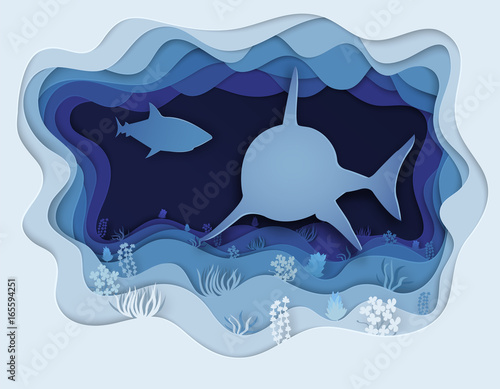  illustration of a formidable shark on the hunt