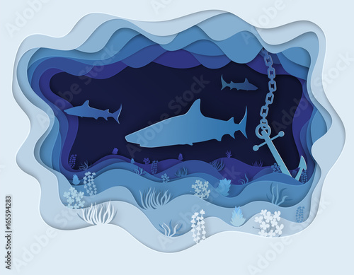 illustration of a formidable shark on the hunt