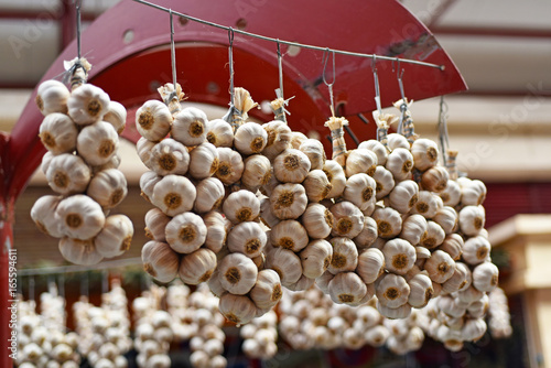 Garlic abstract composition. photo