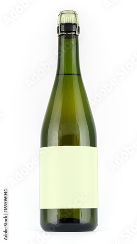 Layout bottle of wine on a white background with a blank label