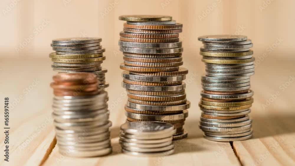 Saving money and account banking growing of finance concept, Time lapse 4k