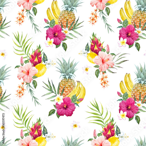 Watercolor tropical pattern