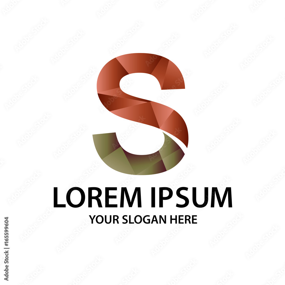 Letter S with polygonal style, logo design, isolated on white background. Letter S with polygonal style, logo design, isolated on white background.