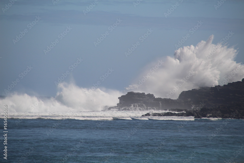 Forte houle plage de st leu  (ile de la réunion)