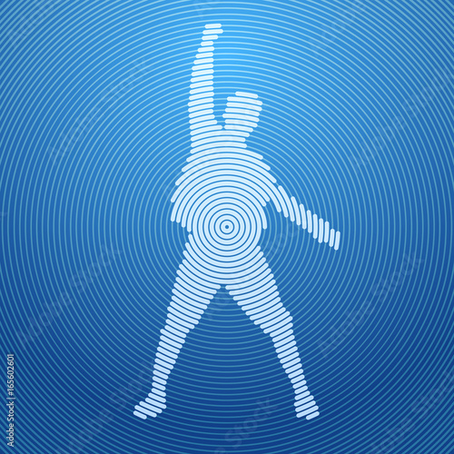 Abstract Man Silhouette Excited Hold Hands Up Raised Arms, Concept Winner Success Vector Illustration