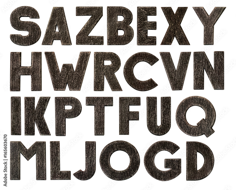 Wooden vintage alphabet