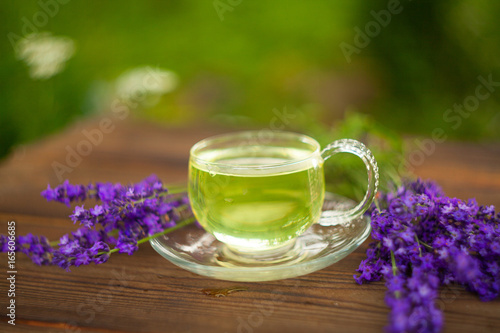 green Lavender tea in beautiful cup