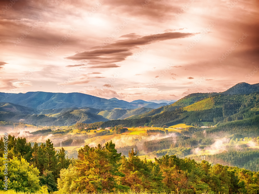 Colorful autumn landscape in mountains
