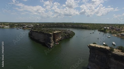 Aerial view of Possum Kingdom Lake at Hell's Gate.