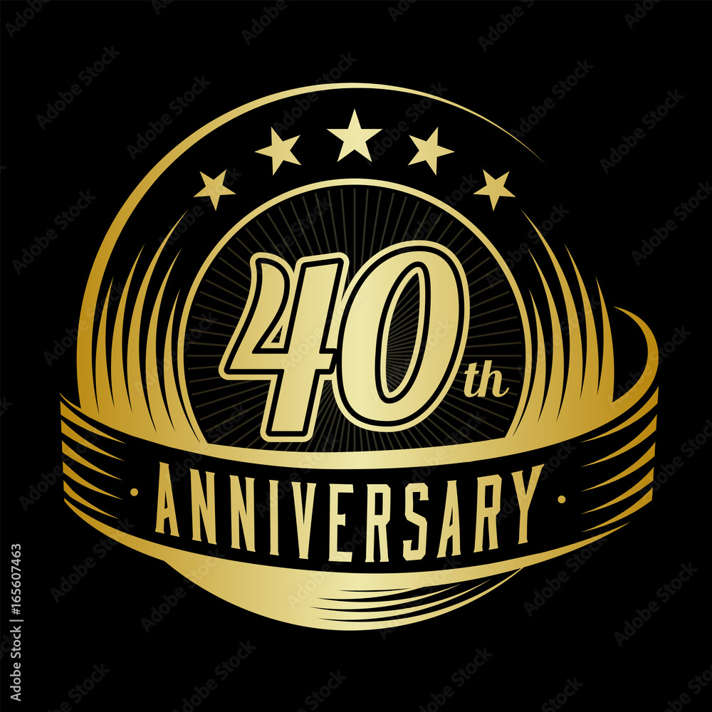 Fototapeta premium 40 years anniversary design template. Vector and illustration. 40th logo. 