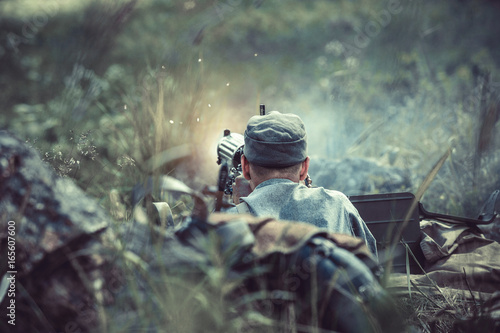Photos Finnish soldier with Machine gun maxim