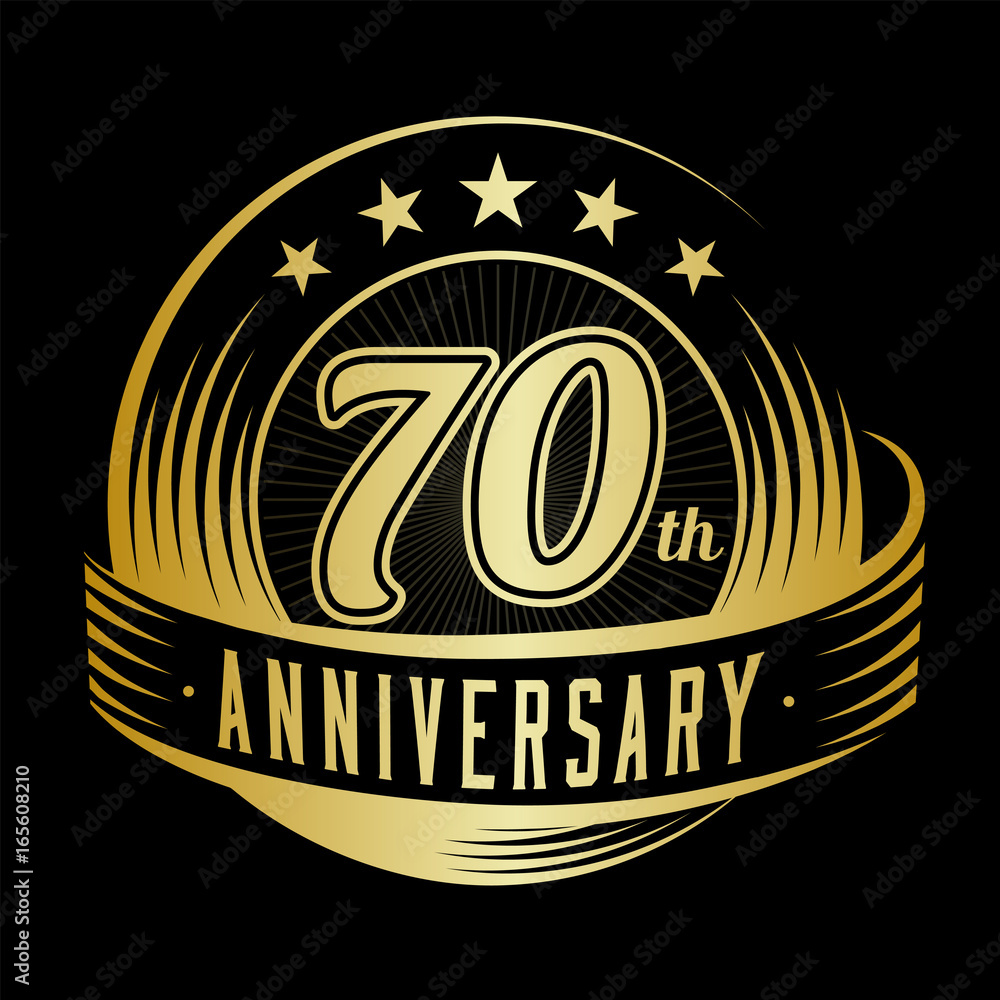 70 years anniversary design template. Vector and illustration. 70th logo.
70 years anniversary design template. Vector and illustration. 70th logo.