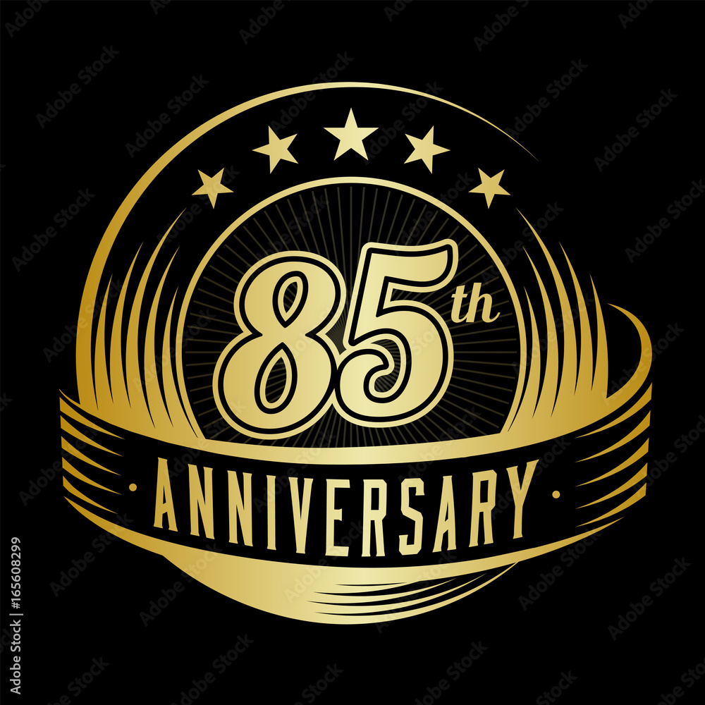 Fototapeta premium 85 years anniversary design template. Vector and illustration. 85th logo. 