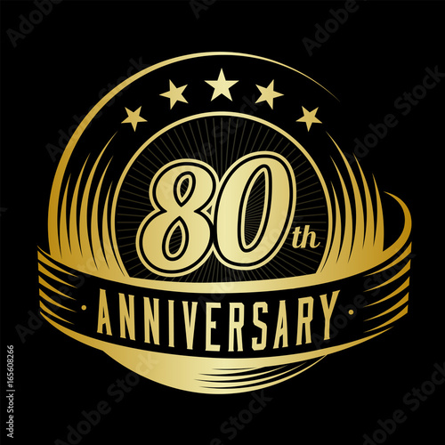 80 years anniversary design template. Vector and illustration. 80th logo.
