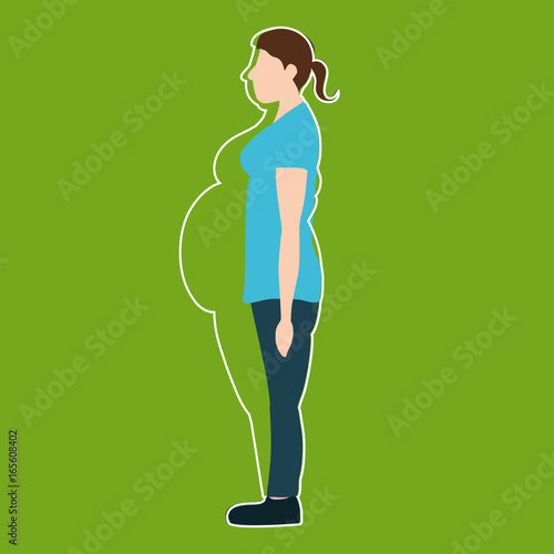 Vector illustration. Figures of thin woman in a thick body. Weight loss concept.