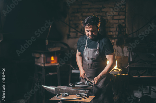 Canvas Print Forge, blacksmith's work, hot metal