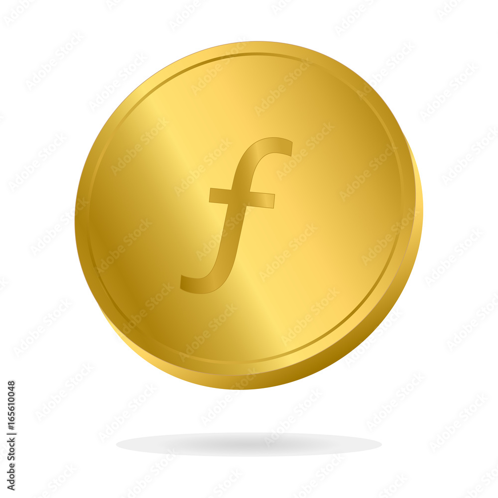 Realistic Gold Netherlands Gulden coin vector illustration. Money currency coin. Realistic Gold Netherlands Gulden coin vector illustration. Money currency coin.