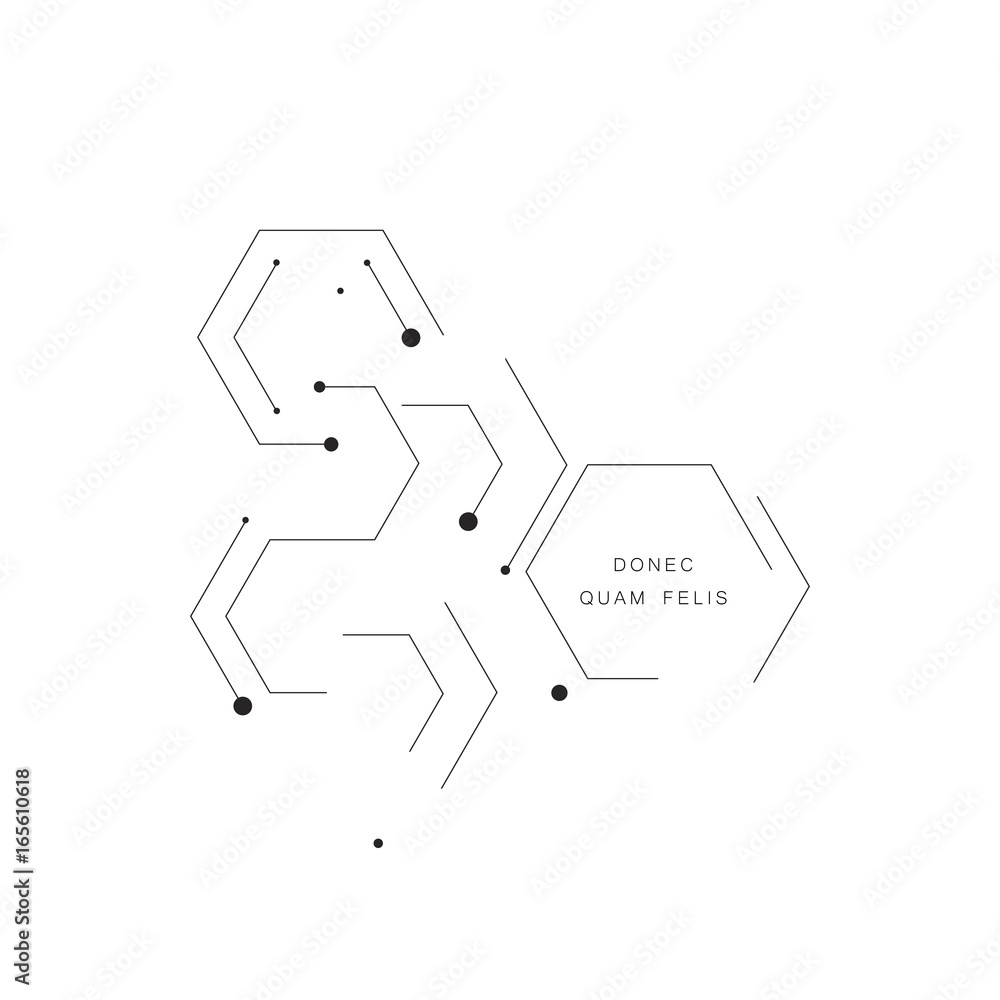 Shape of hexagon style design. Vector abstract technology illustration ...