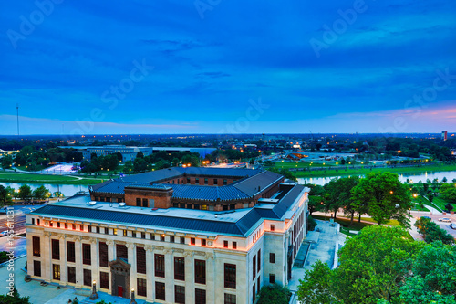 Columbus, Ohio  city hall overlooks the Scioto river downtown. © aceshot