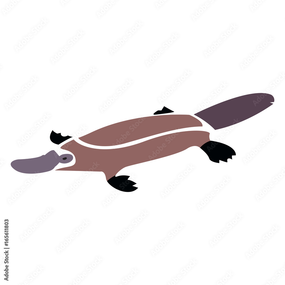 Isolated abstract platypus on a white background, Vector illustration Isolated abstract platypus on a white background, Vector illustration