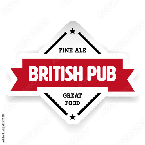 British pub vintage stamp