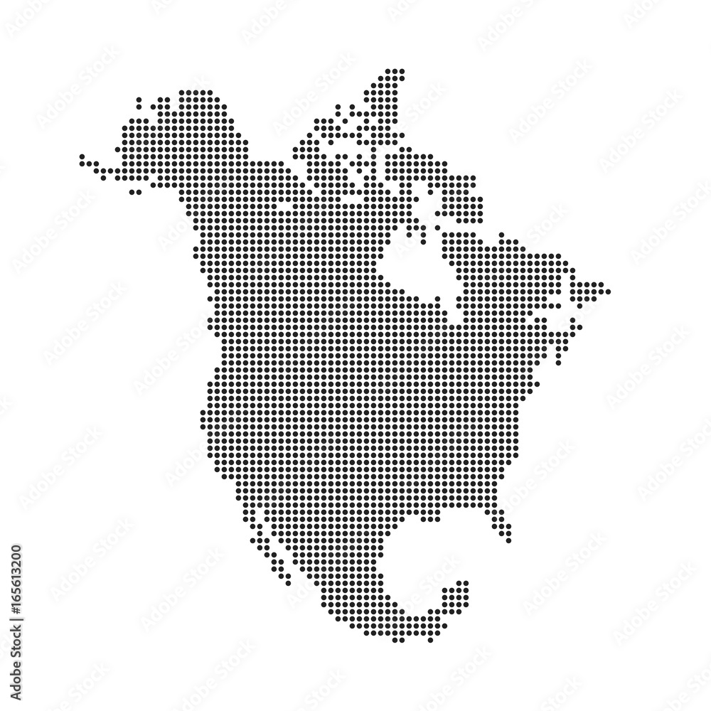 North America Vector Dotted Map