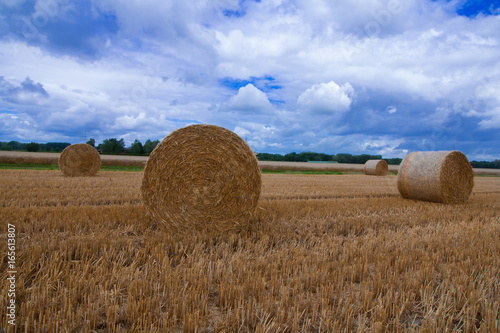 Strohballen in einer ländlichen Gegend in Deutschland 