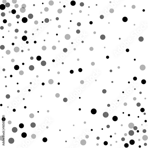 Random black dots. Scatter pattern with random black dots on white background. Vector illustration.