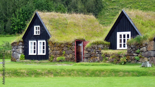 Freilichtmuseum traditioneller Häuser bei Skogar Island