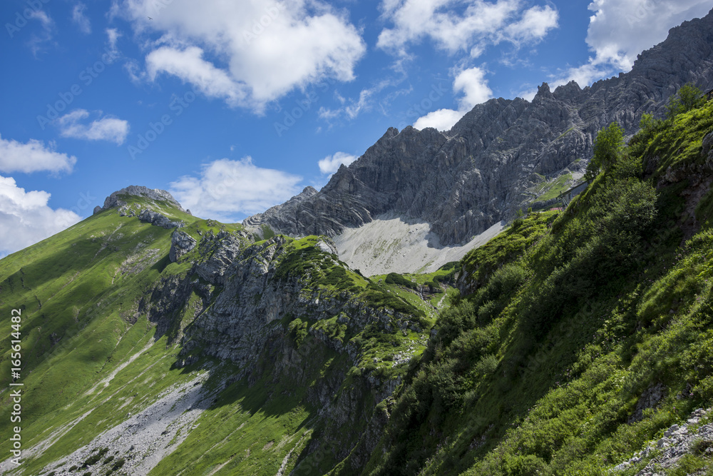 Obraz premium Alpen, Allgäu, Natur, Wandern, Hochvogel, Nebelhorn, Klettersteig, klettern, bergsteigen