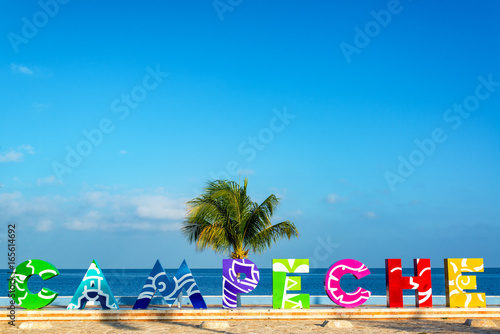 Campeche Sign and Sea View photo