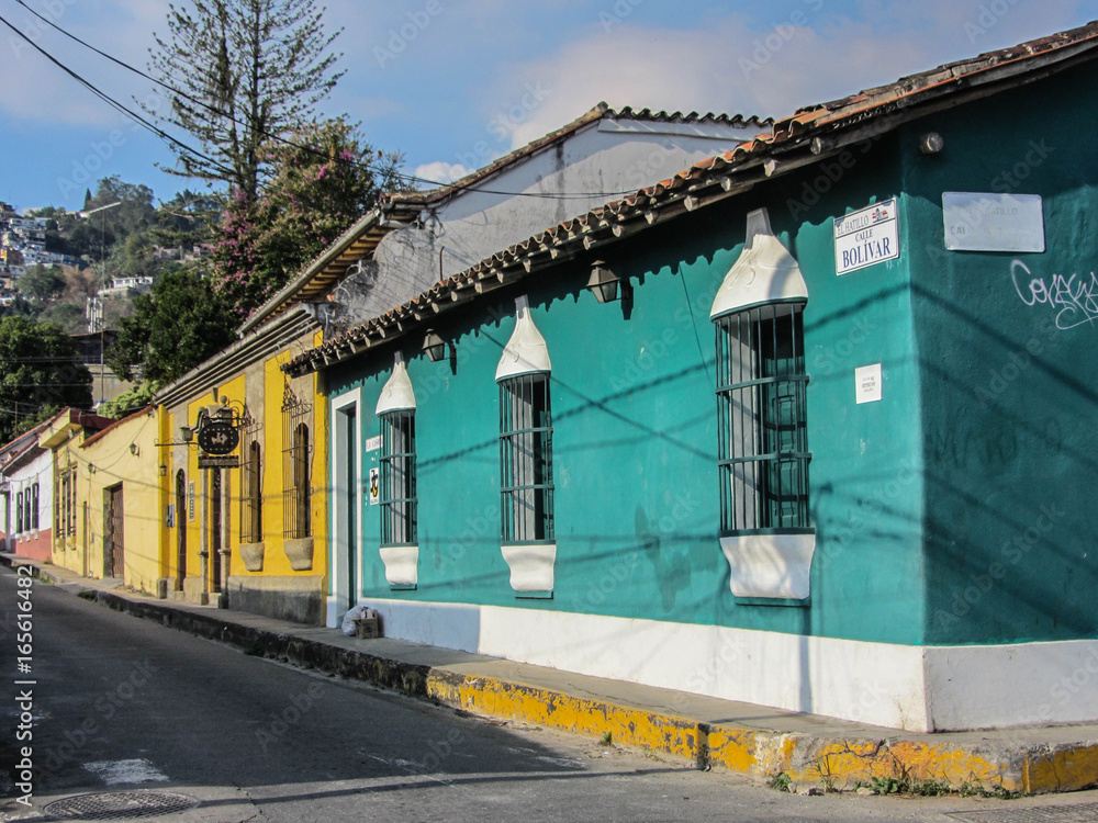 Colonial architecture on the streets of Venezuela