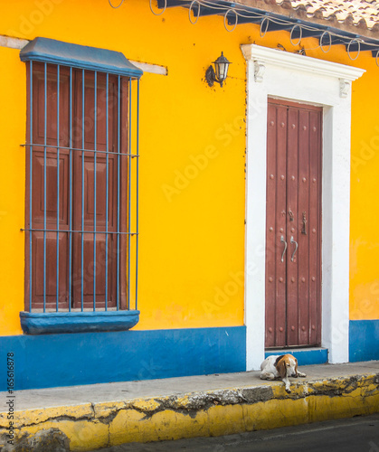 Colonial architecture on the streets of Venezuela photo