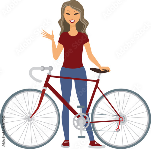 Young woman with bicycle © Zubada