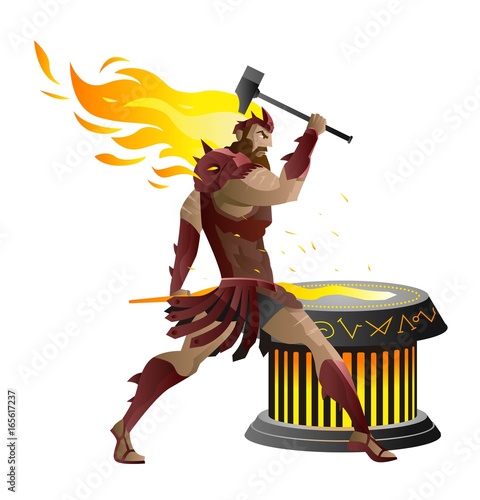 vulcan hephaestus greek roman mythology god of the forge and blacksmiths photo